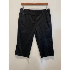 Vintage Elliott Lauren Womens Capri Pants Size 12 Black Stretch Office Siren 90s